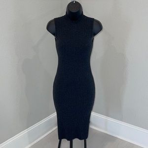 Lulus Charcoal Grey Ribbed Bodycon Dress - XS